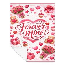 Forever Mine Teddy Bear Blanket   Cozy Floral Design, Multiple Sizes