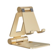 Nulaxy Dual Folding Cell Phone Stand, Fully Adjustable Foldable Desktop Phone Ho