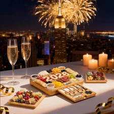 New Large Bamboo Charcuterie Board Set – Cheese Board Gift for Home & Weddings