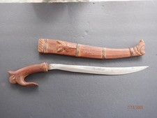 Vintage Philippines Filipino Barong Bolo Fighting Knife w/ Sheath 12.75" Blade