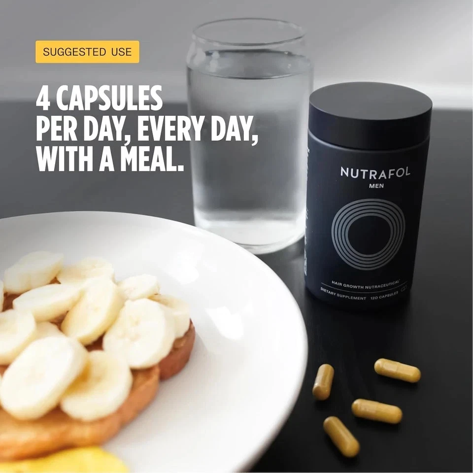 pack of 3  Men's Hair Growth In Glass Bottle/Total 360 Capsules Exp 10/2026 - Image 4 of 4