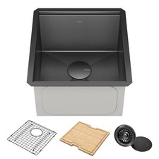 Kraus KWU1101-17 Kore 17" Undermount Single Basin Stainless Steel - Gunmetal