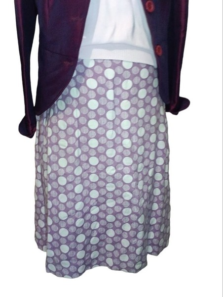 Women Boden Skirt Lilac Linen Cotton 40 / L / 48
