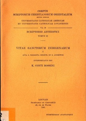 Vitae Sanctorum Indigenarum I Acta S. Basalota Mika-el et S. Anorewos - Scriptor
