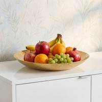 Obstschale FrüChteschale Aluminium Gold Schale 50Cm Hammerschlag Metall Obstkorb