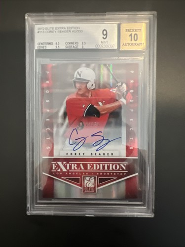 2012 Panini Elite Extra Edition #113 Corey Seager /330 BGS 9 Auto 10 - Picture 1 of 4