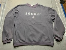 Vintage Adidas Soccer Crewneck Sweatshirt Sweater Pullover Mens Large Sunfaded