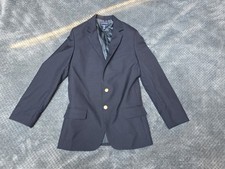 Lands End Youth Size 20 Sport Jacket Blazer Navy Poly/Wool Blend 2 Button