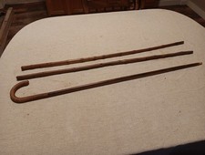 VINTAGE ANTIQUE LOT OF 3 WALKING STICK CANE WOODEN WOOD 46