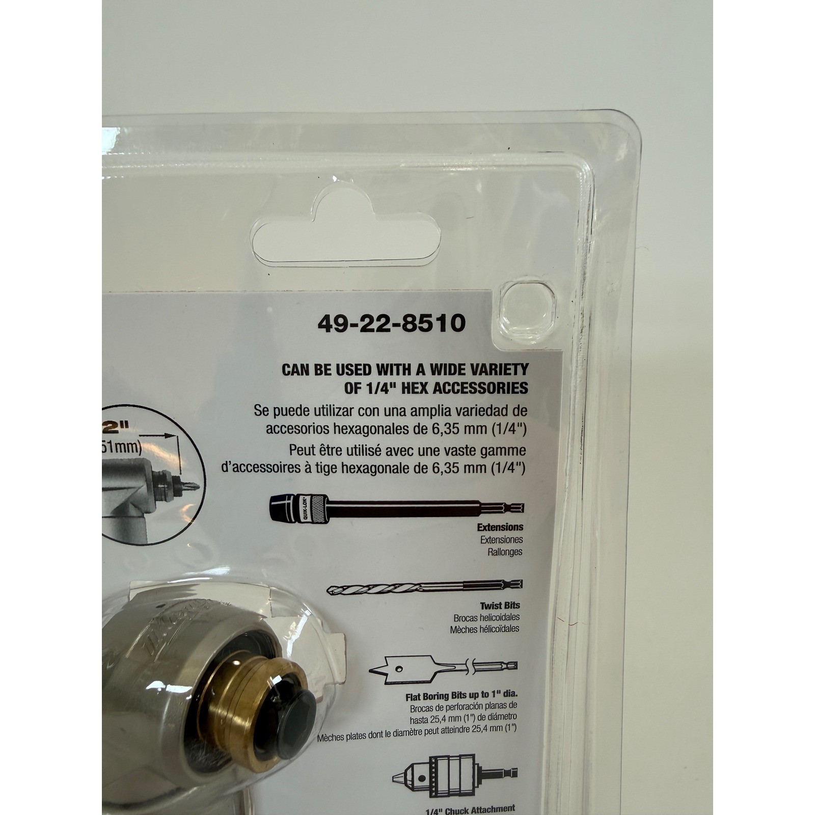 Milwaukee 49-22-8510 Right Angle Drive Attachment 1/4" Hex Drill Driver