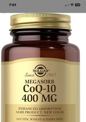 Megasorb CoQ-10 by Solgar, 60 softgel cap 400 mg- Fantastic - Limited Time