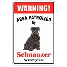 Tin Metal Signs Home D cor 8x12 Plate Beware Of Patrol Schnauzer Warning, 1PC