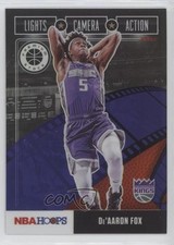 2019-20 NBA Hoops Premium Stock Lights Camera Action Purple De'Aaron Fox #3 0lt3