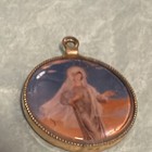 Virgin Mary Round Medal Pendant, Gold Tone, Christian Christianity Religious — photo 2