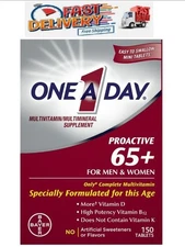 One A Day Proactive 65 Plus Multivitamins Supplement 150 Tablets Men Women 65+