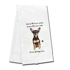E & S Imports 26.00In Black Chihuahua Kitchen Towel, , Dog Puppy Paw 71111