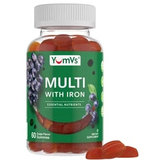 Iron Gummies - Multivitamin Iron Supplement with Vitamin C, A, B & Zinc, Supp...