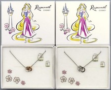 Disney Tangled Rapunzel Logo Stainless Steel Pair Necklace Set Couples Gift