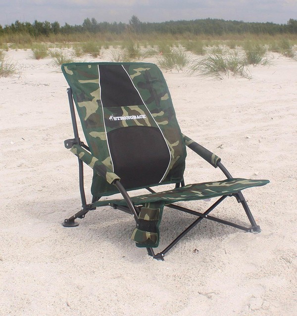 Camping Beach Chair Camo Seat Low Stool Folding Outdoor Concert