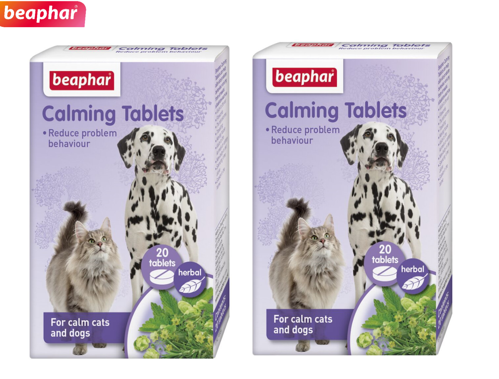 BEAPHAR CALMING TABLETS DOG CAT HERBAL RELAXING TREATMENT FIREWORKS BONFIRE