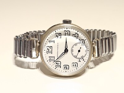 ANTIQUE TRENCH RARE WW1 BIG 38mm MILITARY SWISS MEN'S WATCH