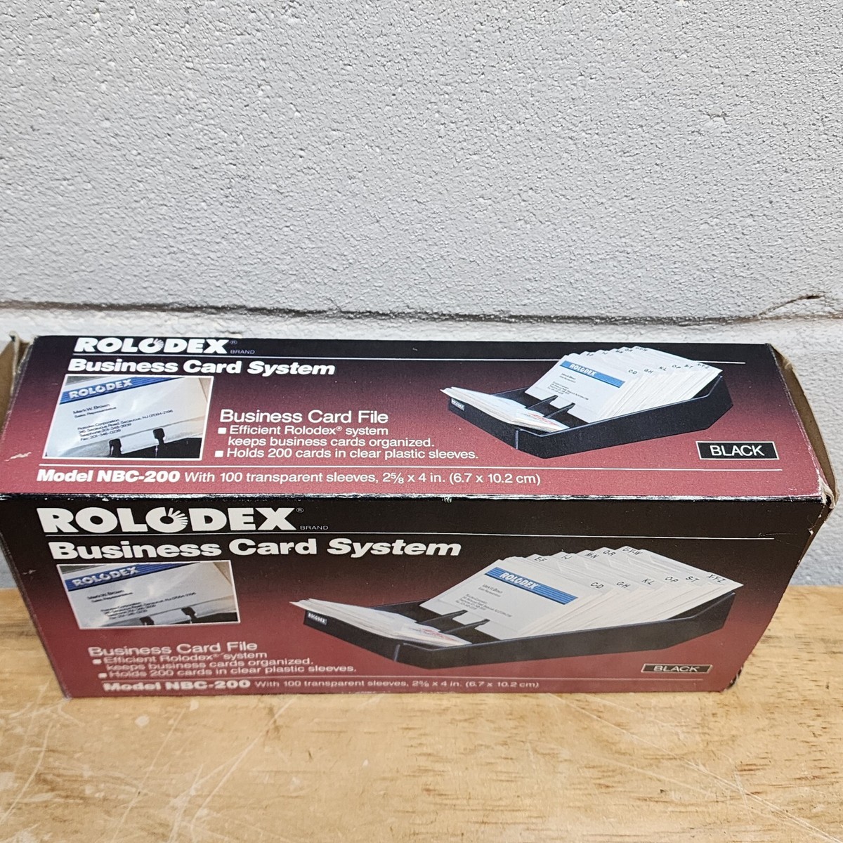 rolodex business card sleeves New ROLODEX Business Card File System NBC-200 Cards & Sleeves Vtg NOS Black  NIB
