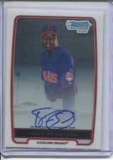 2012 Bowman Chrome Prospect Autographs Indians Baseball Card #FS Felix Sterling