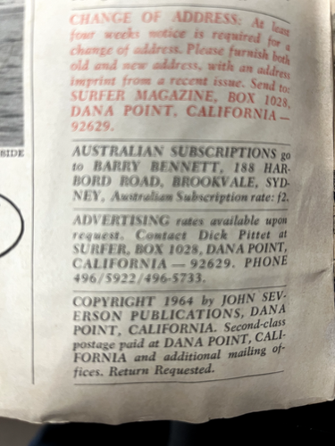 SURFER MAGAZINE APRIL/MAY 1964 VOL 5 # 2 SURFING SURF Beach Used - Picture 4 of 10