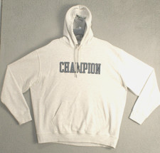 Champion Jacket Adult 2XL XXL Light Gray Hoodie Spell Out Logo Long Sleeve Mens