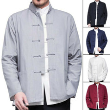 Traditional Chinese Men Wing Chun Kung Fu Tai Chi Tang Suit Coat Jacket Uniform