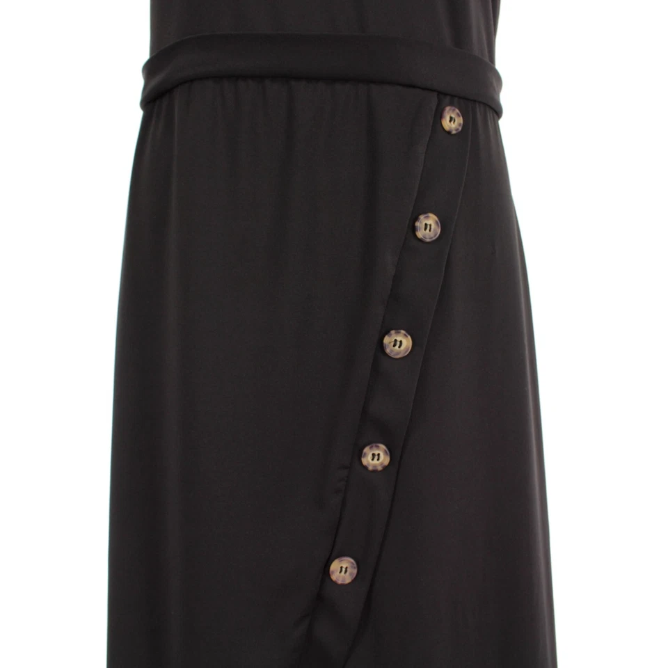 Черный Halo новый с Ярлыками Campbell оболочка без рукавов Midi платье размер 12 в твердый черный - Изображение 2 из 4