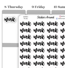 Work Script Planner Stickers, Handwriting Script Planner Journal Stickers SS0104