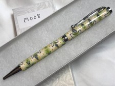 MADE IN USA Handcrafted Polymer Clay Pen YELLOW BLACK KALEIDOSCOPE DESIGN M008