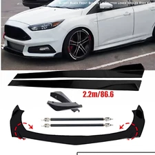 Front Bumper Lip Spoiler Splitter Glossy Black For Ford Focus ST RS Body Kit