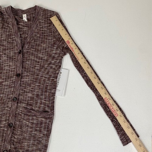 Athleta Revolve Cardigan Sweater Knit Button Front Pockets Brown XS - Picture 7 of 9