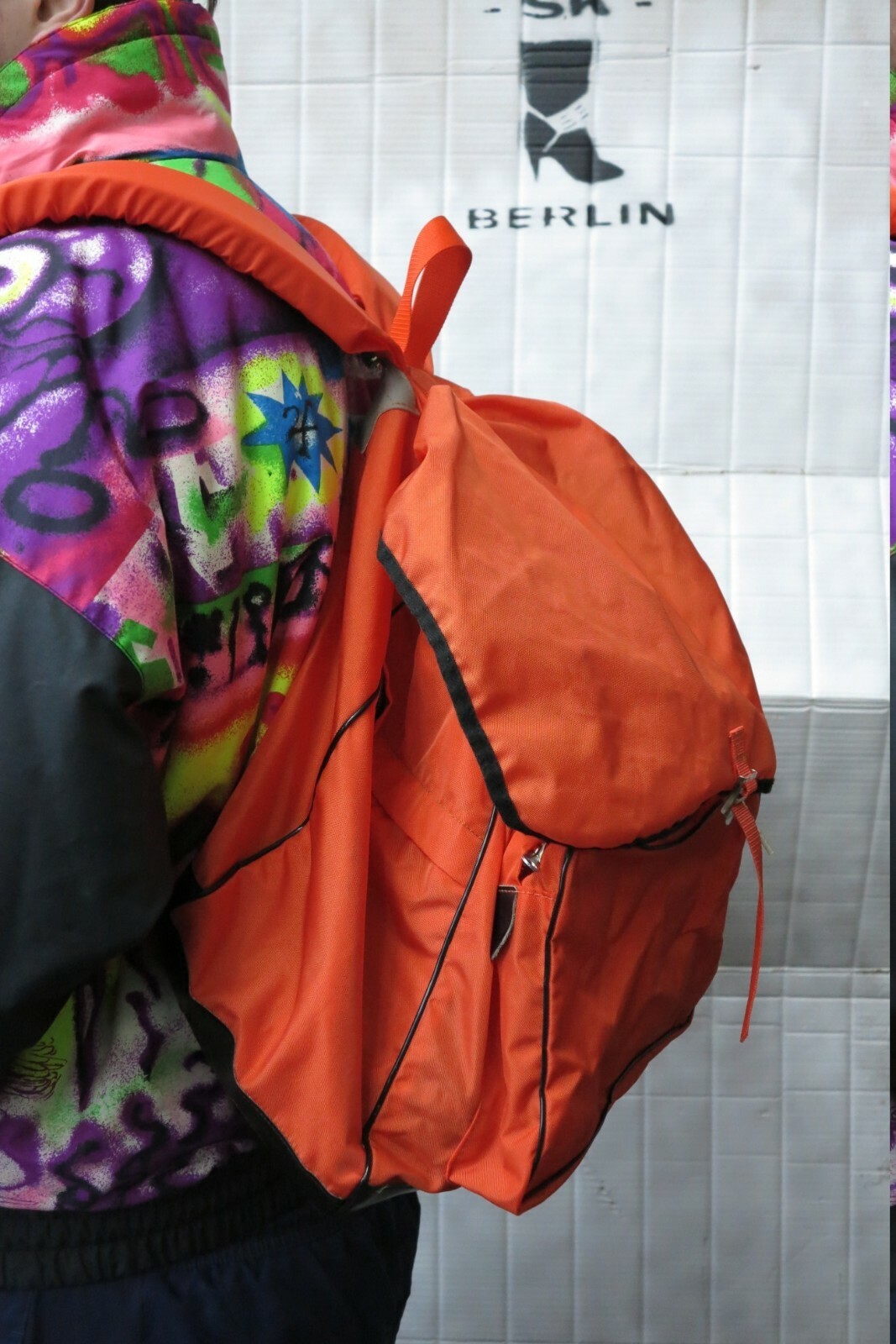 Vintage 70s Japan Orange Trekking Hiking Backpack NOS-image