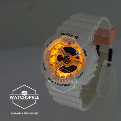 Casio Baby-G BA-110 White Resin Band Watch BA110PP-7A2 BA-110PP