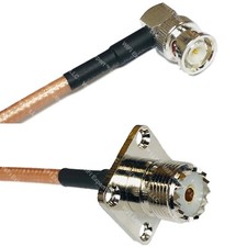 RG400 BNC MALE ANGLE to UHF Female Flange RF Cable FAST-SHIP LOT