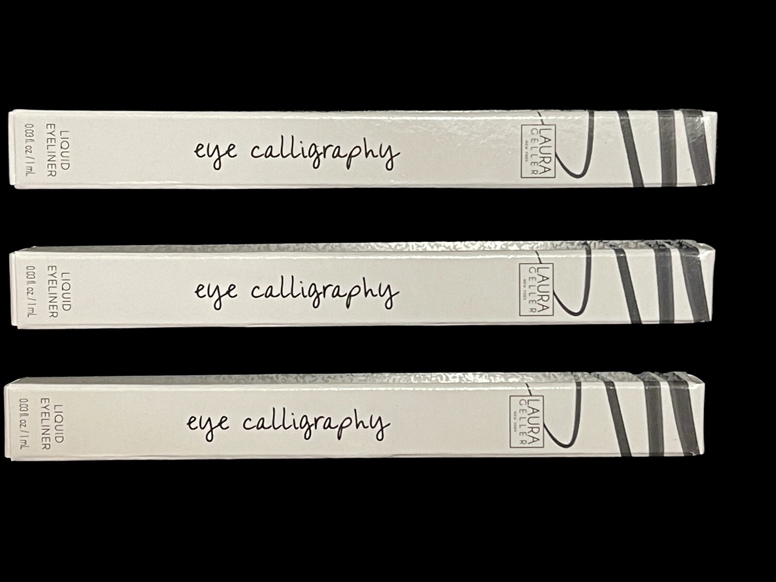 2LAURA GELLER Eye Calligraphy Liquid Eyeliner Charming Charcoal New