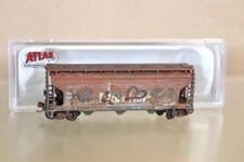 ATLAS 50 001 886 N WEATHERED NORCHEM ACF 3560 COVERED HOPPER CAR WAGON 64295 nv