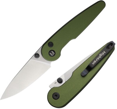 HTK06GRNS HIGHTRON Birdidi D2 Tool Blade Green Aluminum Handle Button Lock