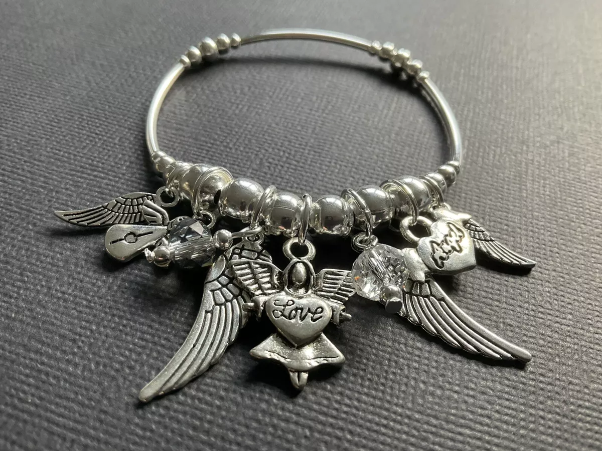 Angel wing charm bracelet shop