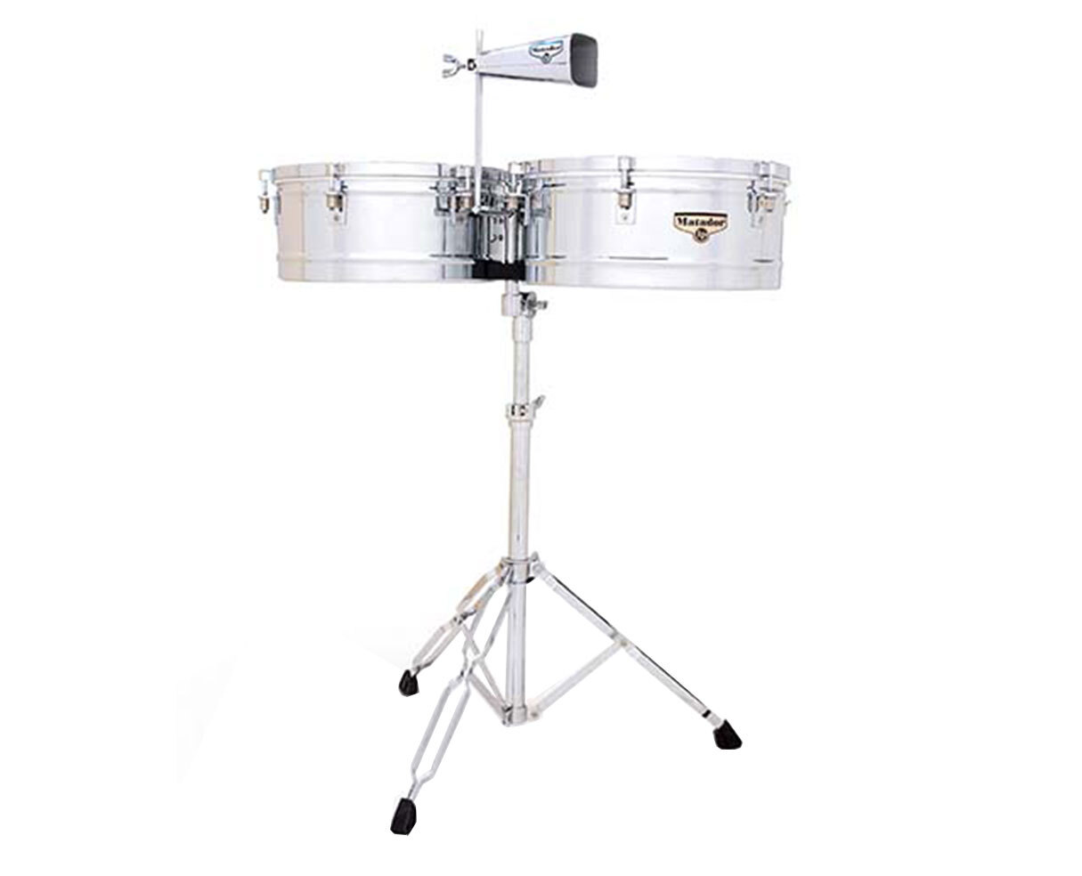 Used Latin Percussion Matador 14" and 15" Timbales Chrome with Chrome