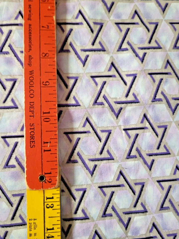 Metallic silver Stars David cotton fabric 40" l x 43" wide oop Alexander Henry - Image 4 of 4