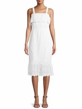 Time and Tru Eyelet Dress Women's Size XS Artic White                    --CH1--