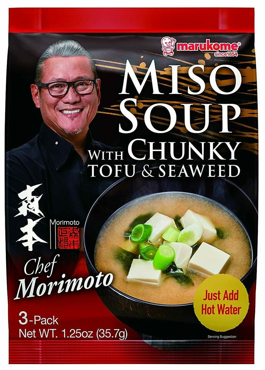 Marukome Chef Morimoto Miso Soup with Chunky Tofu & Seaweed 1.25oz