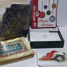 Lot of 75 Assorted Christmas Cards UNUSED Holiday Greeting Cards Embossed Foil