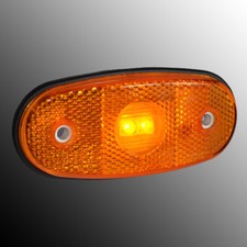 LED Umrissleuchte Seitenmarkierungsleuchte gelb mit Rückstrahler oval 12V-24V