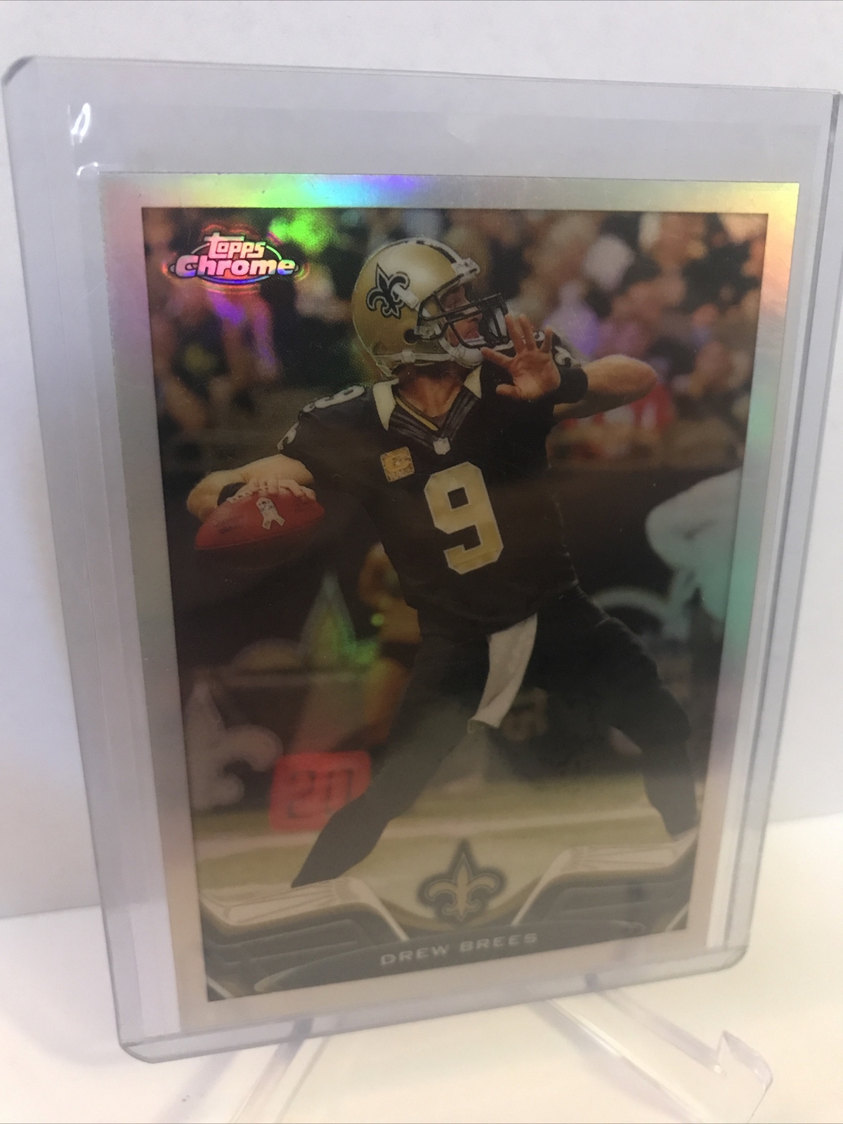 2013 Topps Chrome Drew Brees Refractor New Orleans Saints 25 HOF GOAT Rare Card