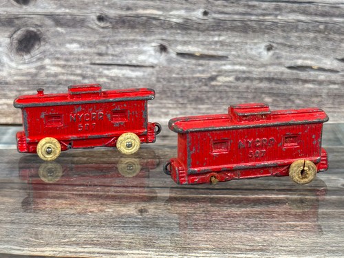Lotto treno vintage Slush Cast (5) - NYCRR 507 Caboose + Boxcar + Motore - USA #106 - Foto 6 di 18